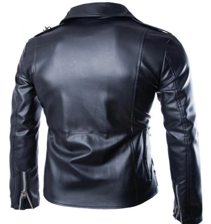 

Мужская куртка из искусственной кожи с отложным воротником, уличный тренд, простой фанатский пиджак в стиле панк, весна-осень