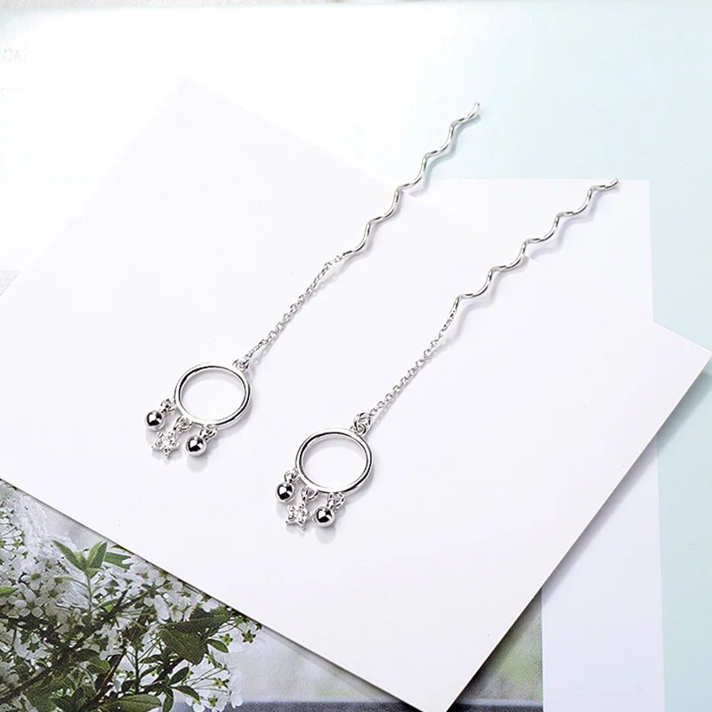 Корейские волнистые серьги ювелирное изделие Геометрическая Звезда женские