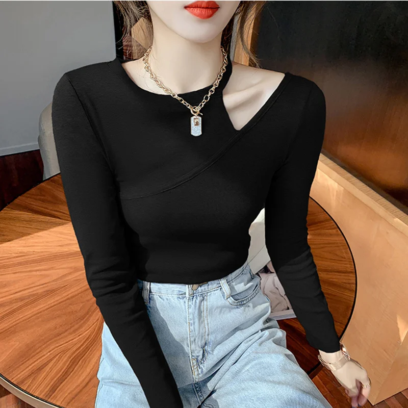 

Женская футболка с V-образным вырезом, с длинным рукавом