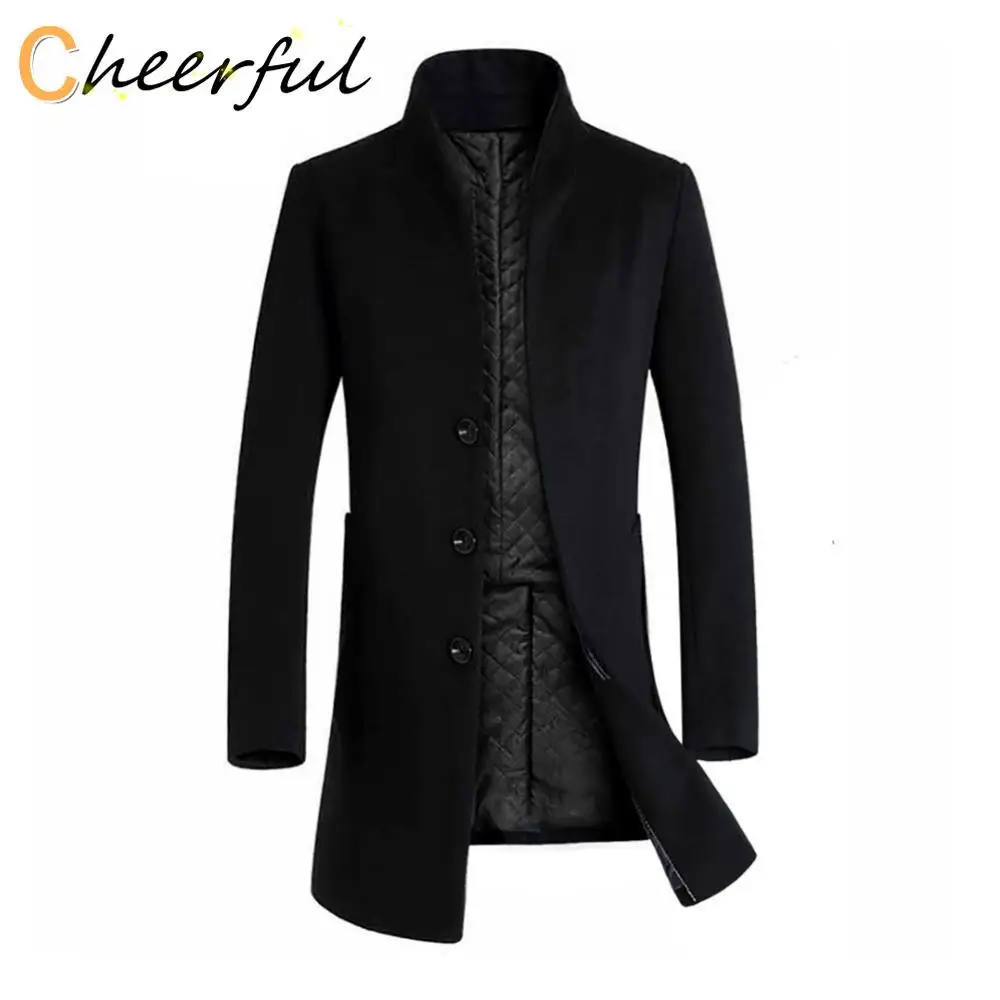 

Мужское зимнее теплое Однотонное шерстяное пальто, верхняя одежда, пальто, длинная куртка, Мужская одежда, зимние блузки, верхняя одежда 2021, ...