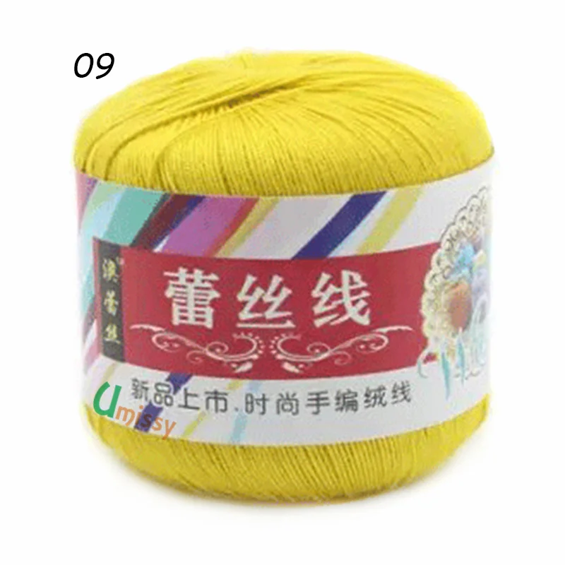 1pc 09 1 шт. хлопок чесаная пряжа для ручного вязания тонкая мягкая цветная Органическая пряжа - Цвет: 1pc 09
