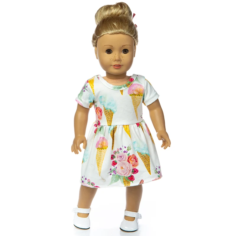 Fit 18 inch 43cm Born New Baby Doll Clothes Yellow Blue Rabbit Rainbow Dress Ice cream accessories For Gift | Игрушки и хобби