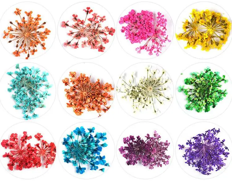 

2 набора настоящие сухие цветы наклеек для маникюра, нейл-арта декоративная наклейка для ногтей наклеек