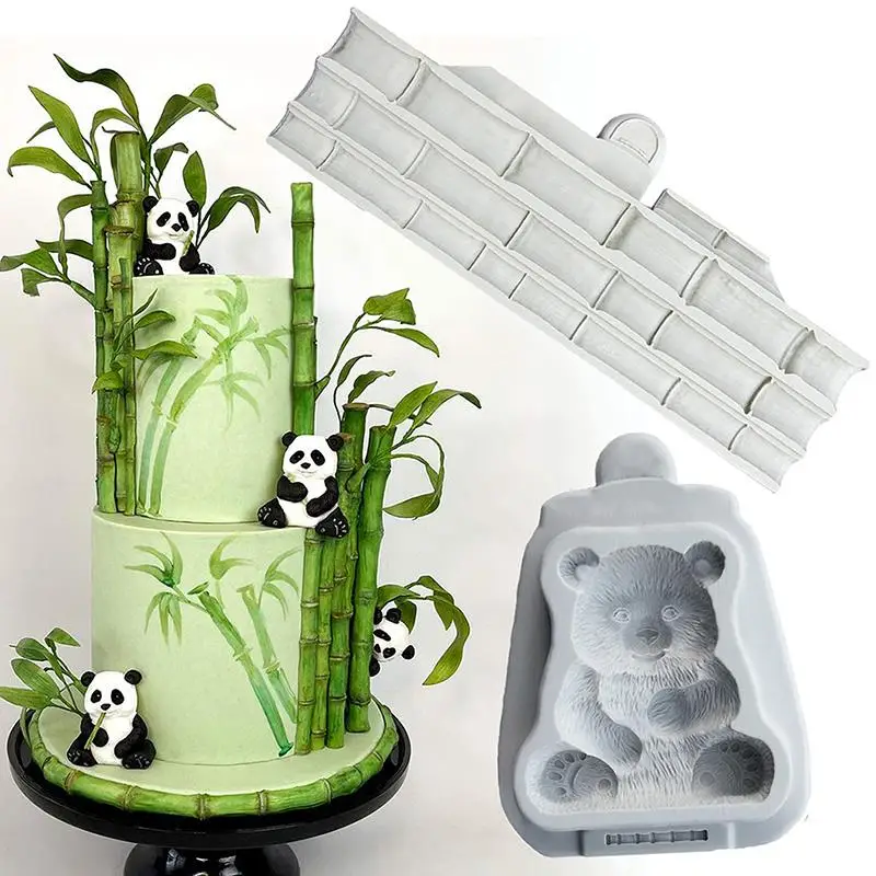 

Bamboo Panda Silicone Mold Fondant Cakes Decoration Mould Cute Chocolate Baking Tools