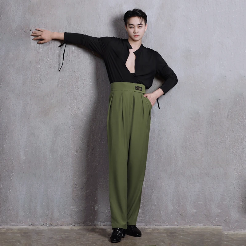 Новинка Sihrts для латиноамериканских танцев мужчин одежда тренировок с длинным