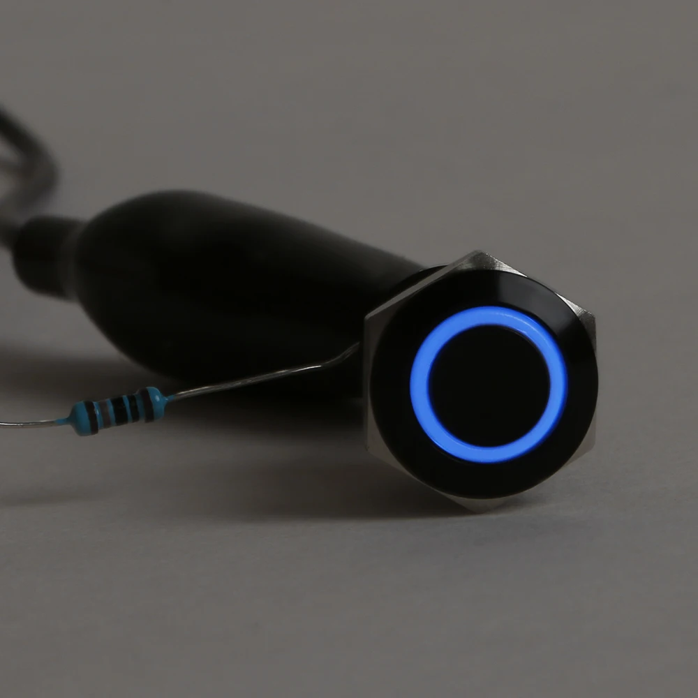 New Waterproof Momentary type Black 12v 4 Pin 12mm Led Light Metal Push Button Switch | Автомобили и мотоциклы