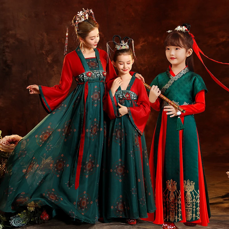 Hanfu Women With Children Ethnic Style Hanfu Dress Tang Costume Hanfu Men Fairy Dress Chinese Dresses Chinese Costume Clothes