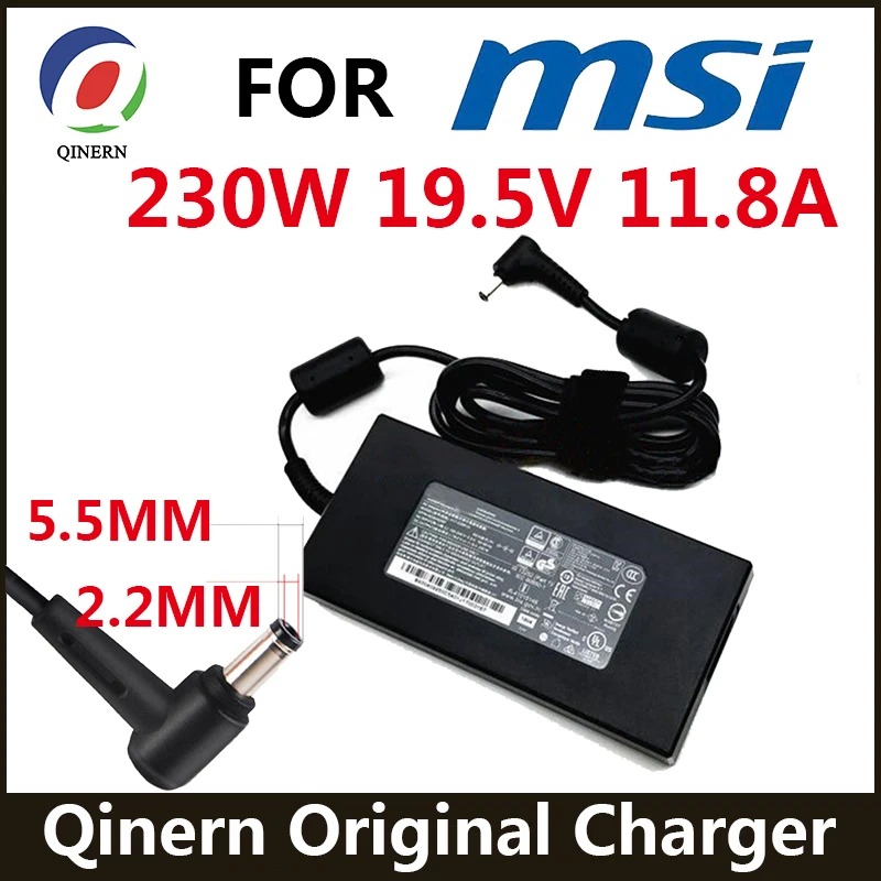 230W 19.5V 11.8A 5.5*2.5MM Laptop Adapter Charger For MSI A12-230P1A  A17-230P1A  A230A012L GS65 GS75 STEALTH-248 P65 Power