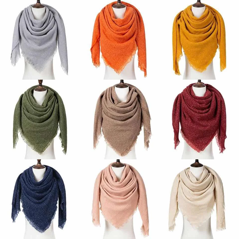 Зима 2019 классический Блестящий квадратные женский шарф 140*140|Женские шарфы| |