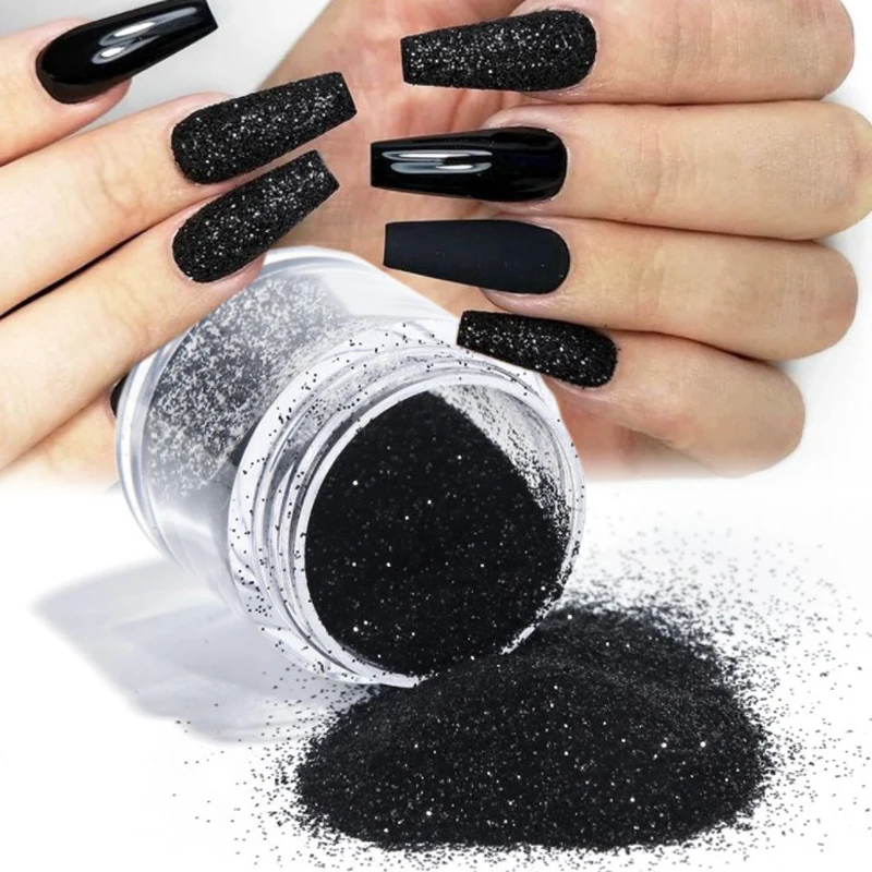 

3 bottle/lot Black White Shinning Dazzling Nail Glitter Powder Gel Polish Holographic Pigment Nail Art Dust Manicure Decor