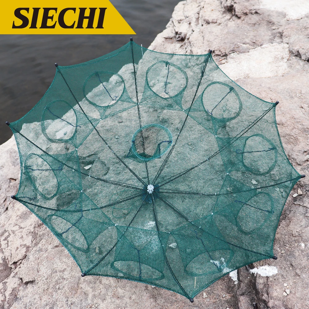 

Strengthened 4-20 Holes Automatic Fishing Net Shrimp Cage Nylon Foldable Crab Fish Trap Cast Net Cast Folding Fishing Network