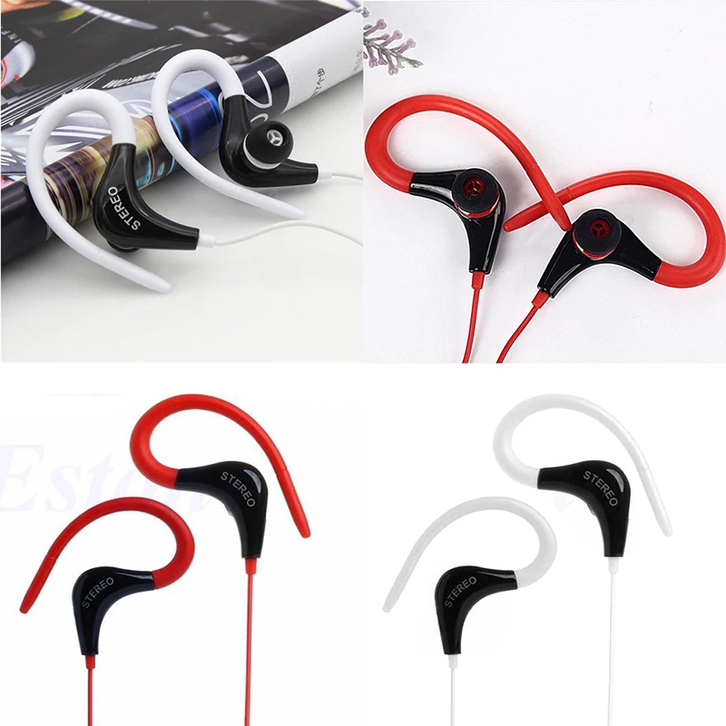 3.5mm Wired Earphones Sport headset 1.2m In ear Bass Stereo Earbuds Hook with Mic For iphone samsung huawei xiaomi vivo oppo | Электроника