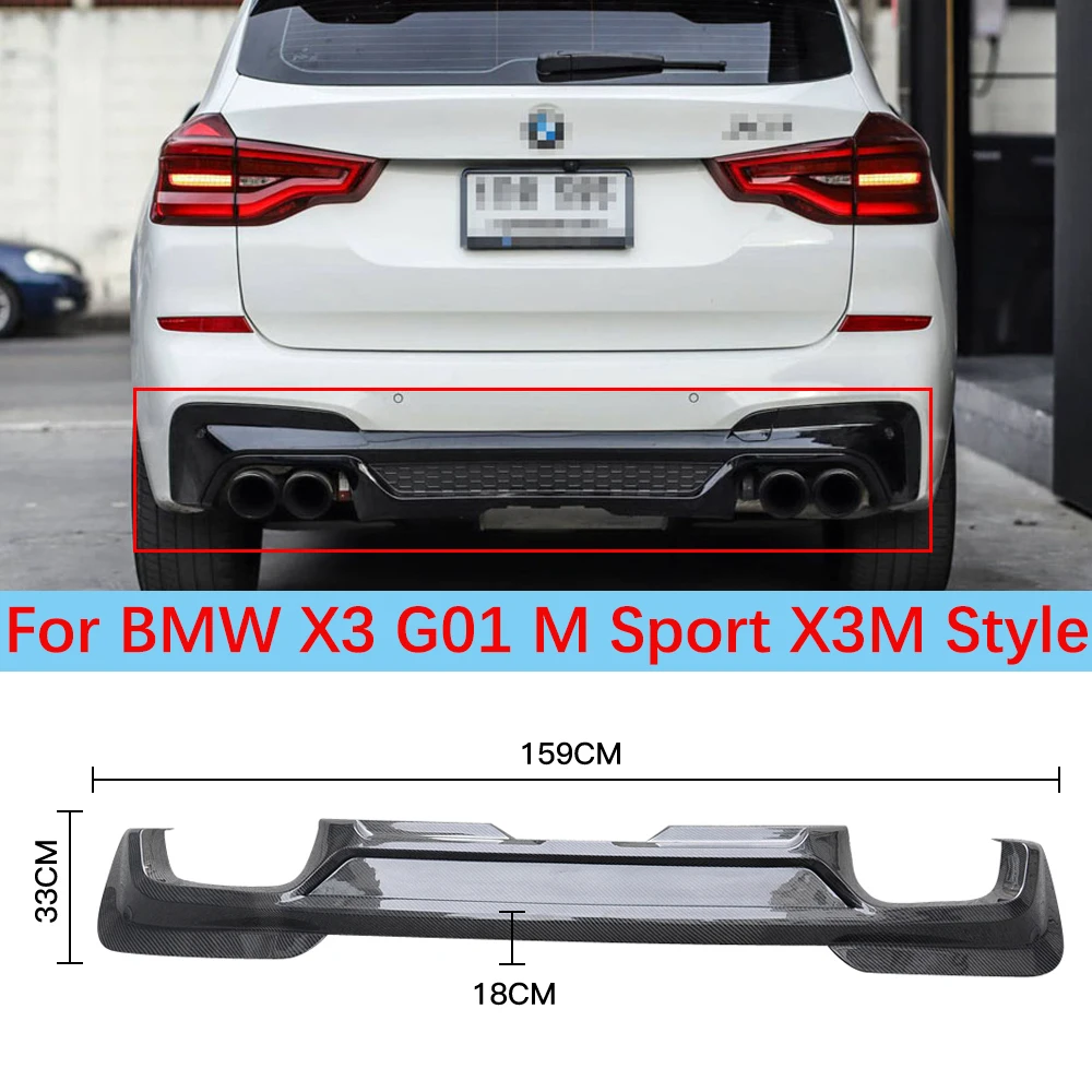 

For BMW X3 G01 M Sport Carbon Fiber Diffuser Rear Splitter Bumper Rear Lip Protector Cover Car Styling