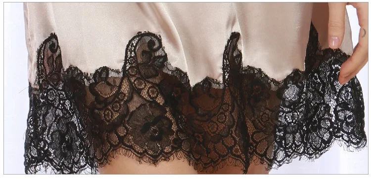 Сексуальное кружевное платье для сна ночная рубашка свободная шелковая с