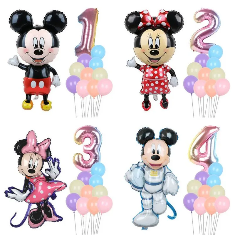 

1PC Mickey Minnie Mouse Number Foil Balloons Set Cartoon Birthday Party Decoration Kids Birthday Party Decor Baby Shower Balloon