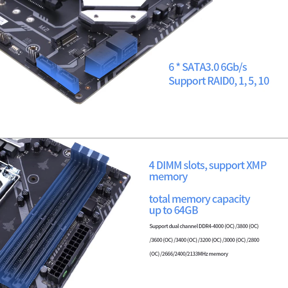 Цветная игровая материнская плата CVN Z390 V20 с поддержкой процессоров Intel LGA1151 Coffee