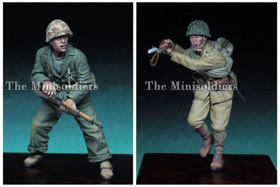 1/35 масштаб неокрашенные смолы фигурка Тихий океан набор 2 Коллекция фигурок |