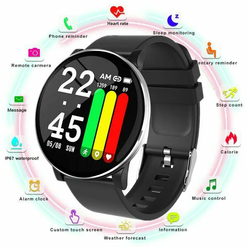

W8 Smart Watch Men Women Heart Rate Blood Oxygen Pressure Fitness Bracelet Sport Tracker
