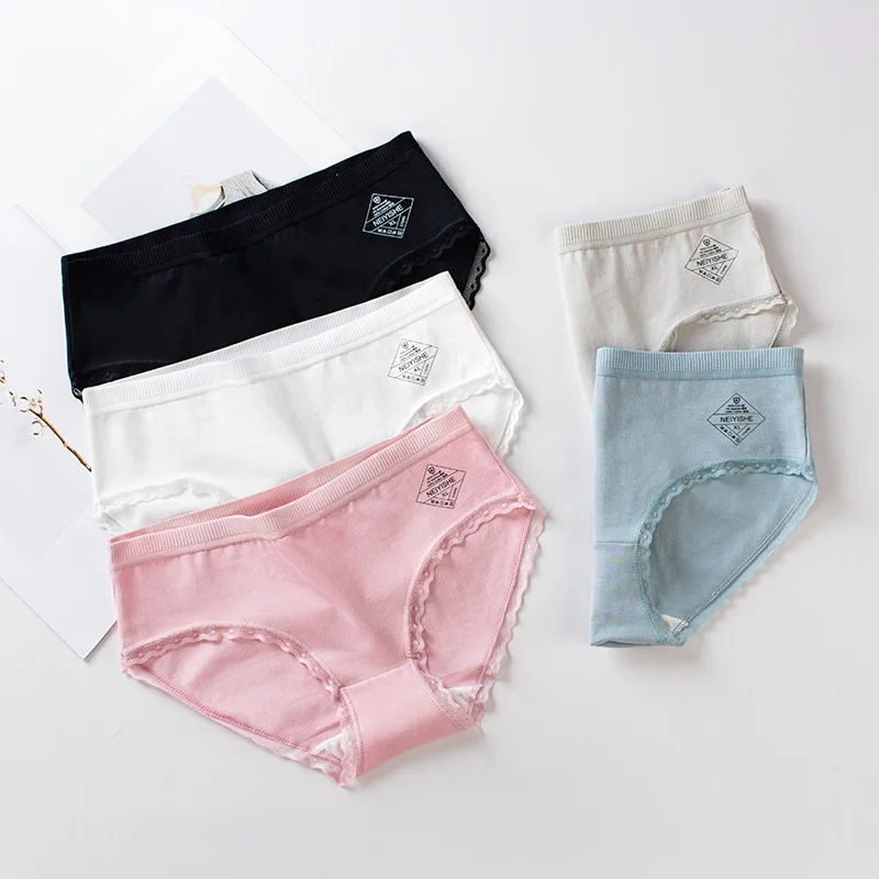 

Женские трусики, новые трусики для девочек средней талии, хлопковое женское нижнее белье, обтягивающие бедра дышащие Бесшовные трусики для ...