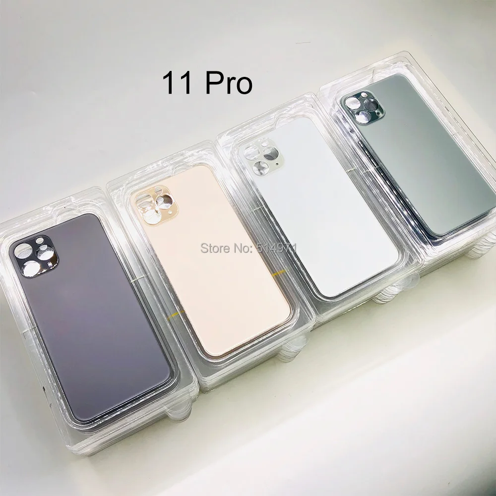5pcs big hole back glass battery cover for iphone 11pro max rear door housing case back glass cover with ce text easy to change free global shipping