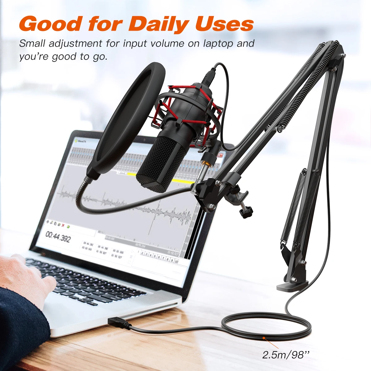 fifine usb gaming microphone set with flexible arm stand pop filter plugplay with pc laptop computer streaming podcast mic t732 free global shipping