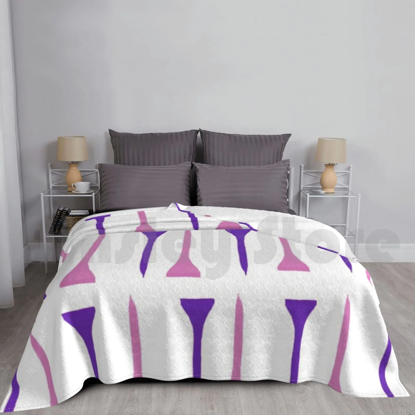 

Pink And Purple Golf Tee Pattern Blanket For Sofa Bed Travel Golf Tee Golf Pattern Golfing