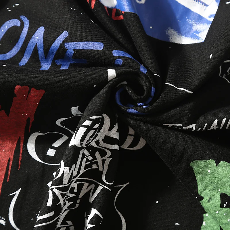 Футболка мужская оверсайз с длинным рукавом уличная одежда в стиле хип-хоп