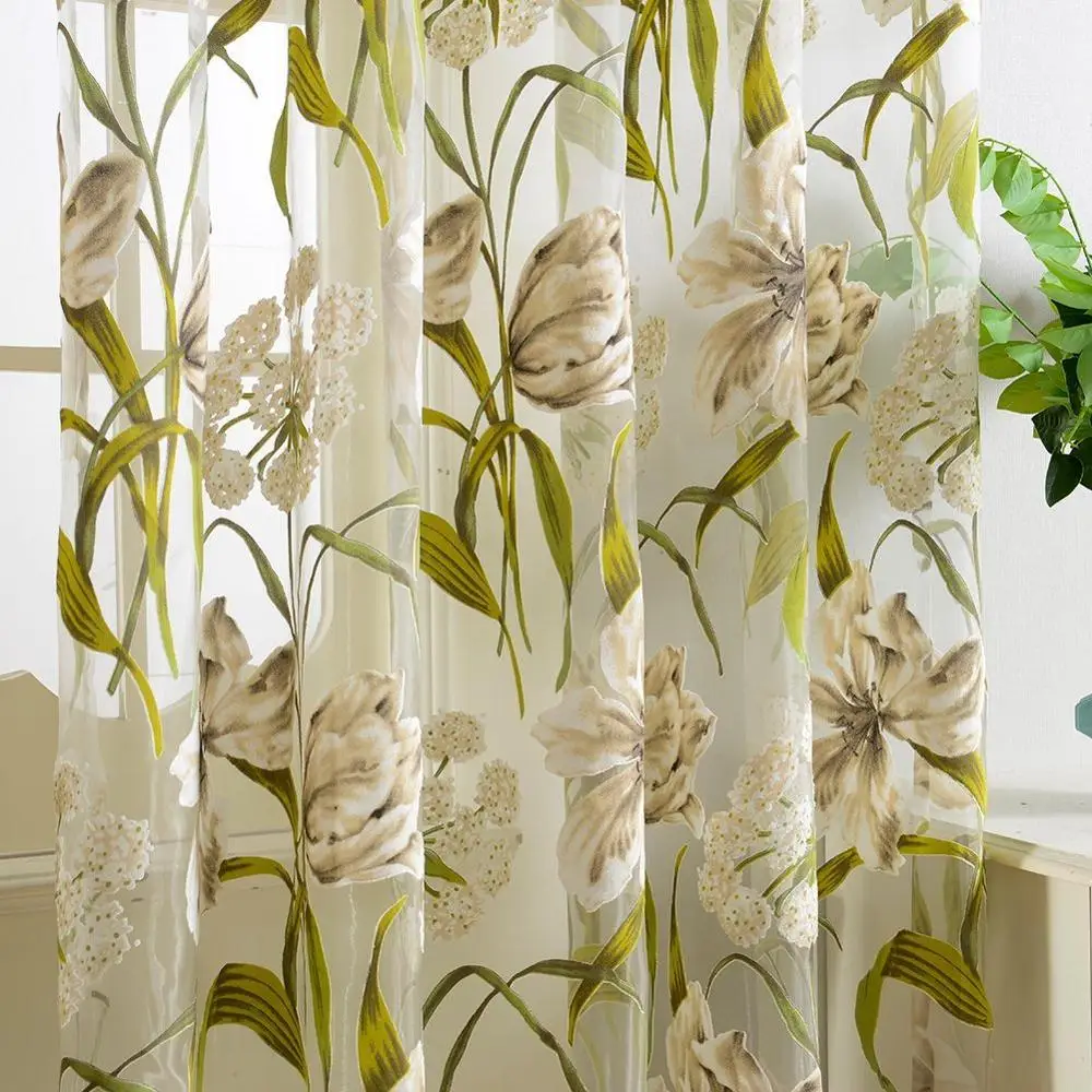 Короткие Прозрачные шторы Topfinel для гостиной кухни ванной комнаты двери с