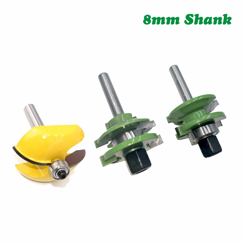 

3pcs 8mm Shank Big Type Door Panel Router Bit Set Cutters Raised Cabinet Carbide Milling Cutter for Wood Woodworking Tools