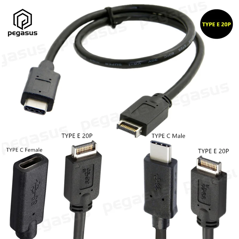 

Desktop Motherboard Cable USB Type-C Male/Female to Type-E 20 Pin Male to Mobile Hard Drive Cable 0.3/0.5 Meters