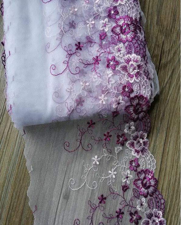 1 ярд DIY аксессуары для одежды фиолетовая вуаль гипюр тюль кружевной отделкой