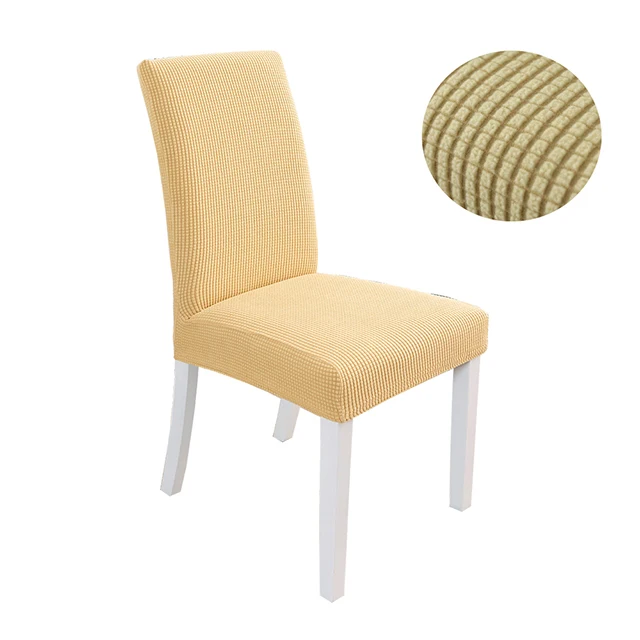 cream color Однотонная утолщенная накидка на стул из кукурузы, большие эластичные чехлы на стулья, чехлы на стулья для ресторана, банкета, отеля, украшения для дома - Цвет: cream color