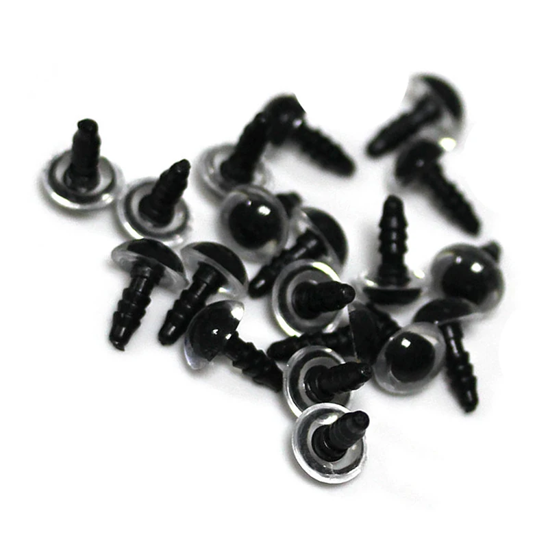 

100X Plastic Safety Eyes Toys for Teddy Bear Doll Animal Making Craft DIY Screws Black Size:6/8/9/10/12mm