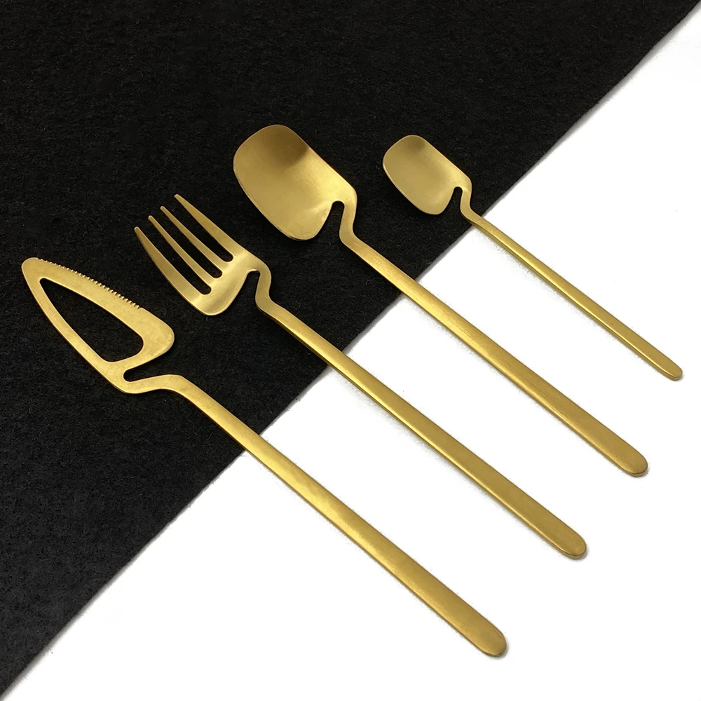 

24Pcs Rainbow Cutlery Set Knife Fork Coffee Tea Spoon Dinnerware Set Matte 18/10 Stainless Steel Tableware Western Flatware Set