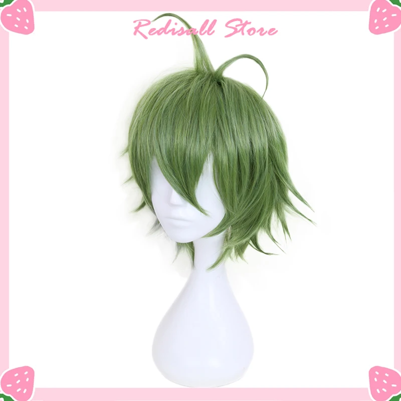 Парик для косплея гангаро ронпа V3 термостойкий короткий взрослых зеленый цвет