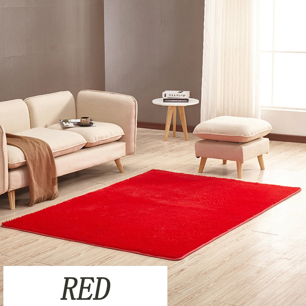 Красные коврики EHOMEBUY короткие напольные пушистые дверные противоскользящие