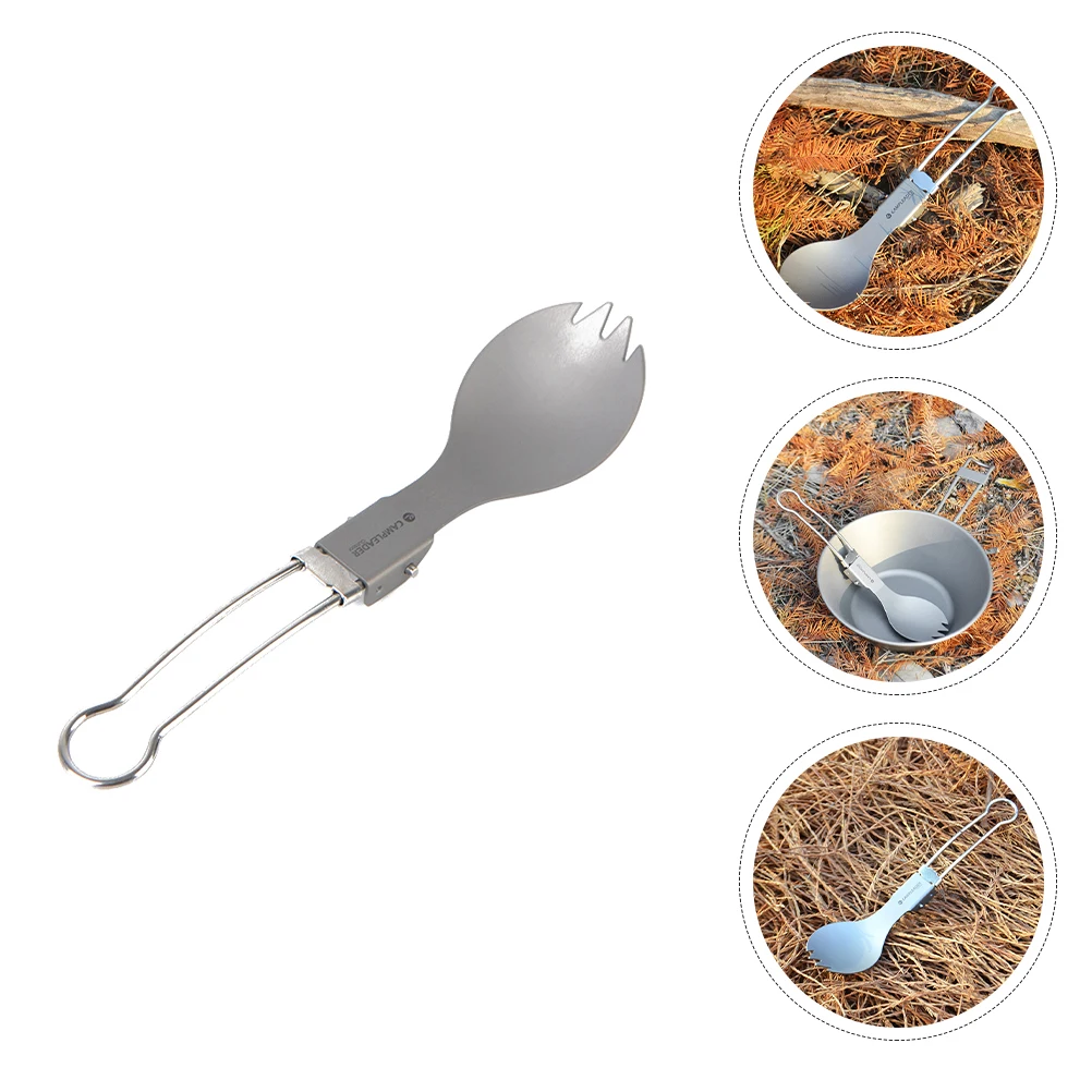 

2Pcs Folding Sporks Outdoor Camping Tableware Folding Fork Dual Spoon Fork
