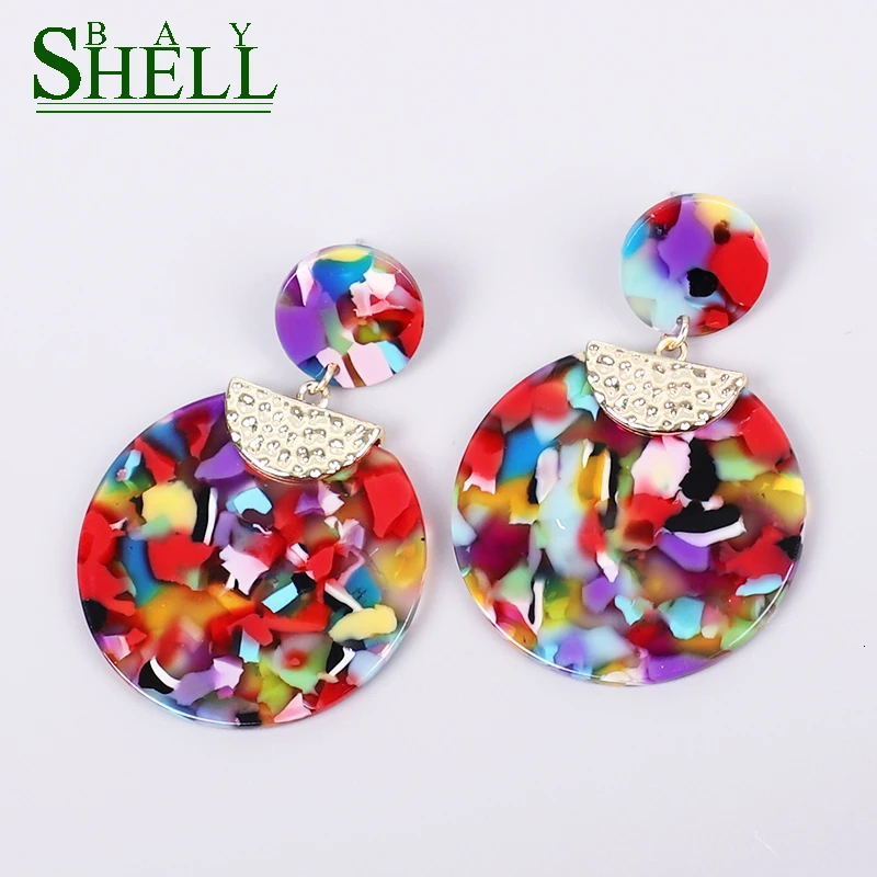 Женские серьги капли в стиле панк с кольцом радужной расцветки ювелирные изделия