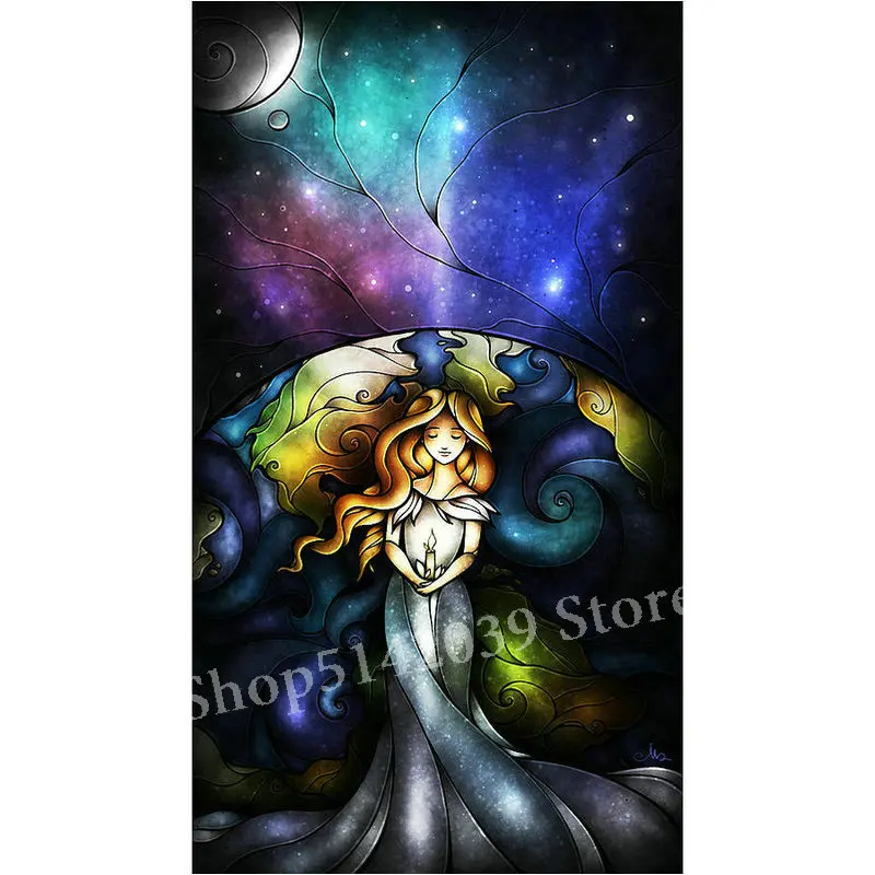 

Cartoon fantasy 5d diamond painting fairy color full square diamond mosaic girl crafts stick drill embroidery