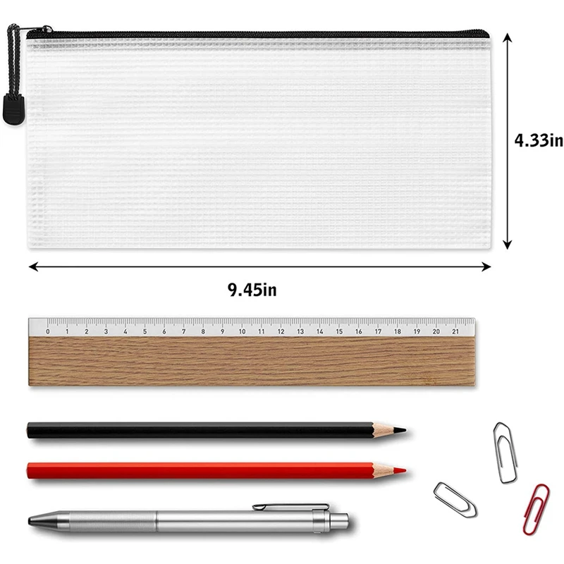42Pcs Zipper Pencil Pouch Mesh with File Storage Bags for Stationary Cosmetics Travel | Канцтовары для офиса и дома