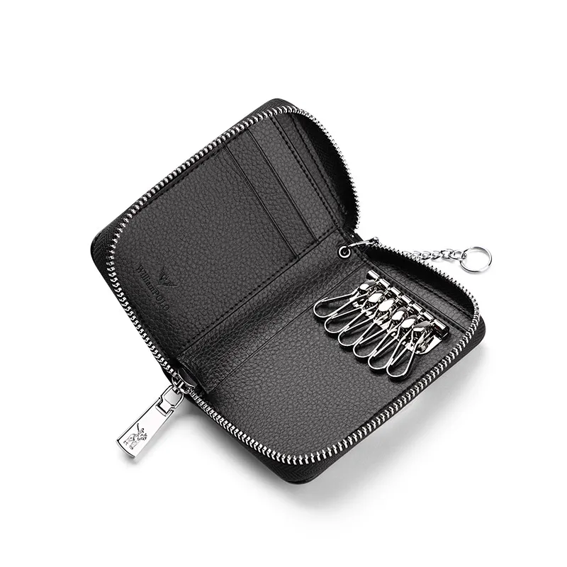 Кошелек для ключей из натуральной кожи мужской держатель на молнии кредитница