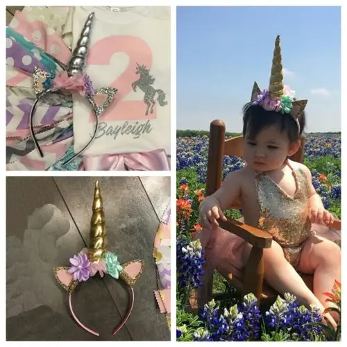 Детский волшебный головной убор из рога единорога для вечерние повязка на голову