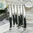 Laguiole черный стейк Ножи комплекты Нержавеющаясталь столовых ножей столовые приборы ресторан в западном стиле Кухня посуда 46810 шт