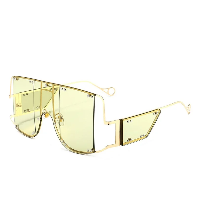 Солнцезащитные очки мужские и женские квадратные из металлического сплава с