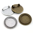 5 шт 20 мм Внутренний размер Античная Посеребренная бронзовая брошь булавка классический стиль кабошон основа установка