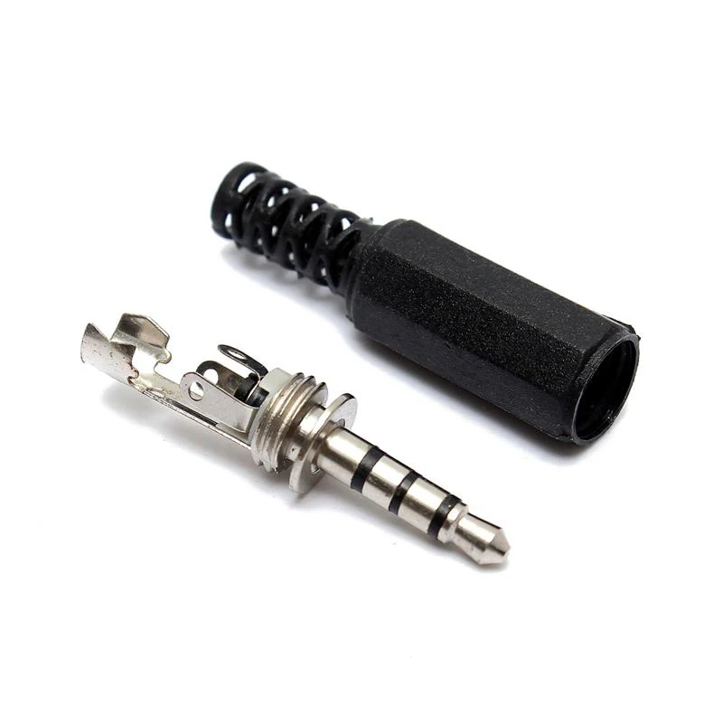 3.5mm 1/8&quot Audio Male Plug 3.5 Jack 4 Sections For Microphone Headphone Pole Solders Video Connectors | Электроника