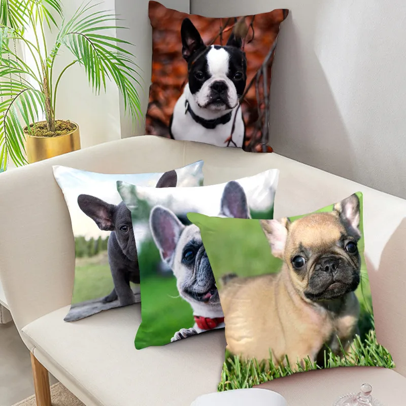 Fuwatacchi с изображением милого щенка для подушек Собака Французский Подушка