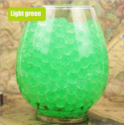 

100pcs/lot Large Hydrogel Pearl Shaped Big 2-3cm Green Crystal Soil Water Beads Mud Grow Ball Wedding Growing Bulbs