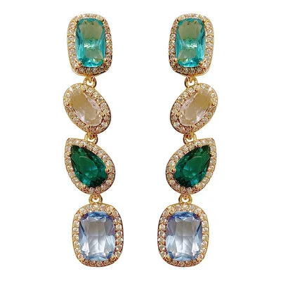 Длинные серьги в стиле интернет знаменитостей со шнурком тонкие контрастные