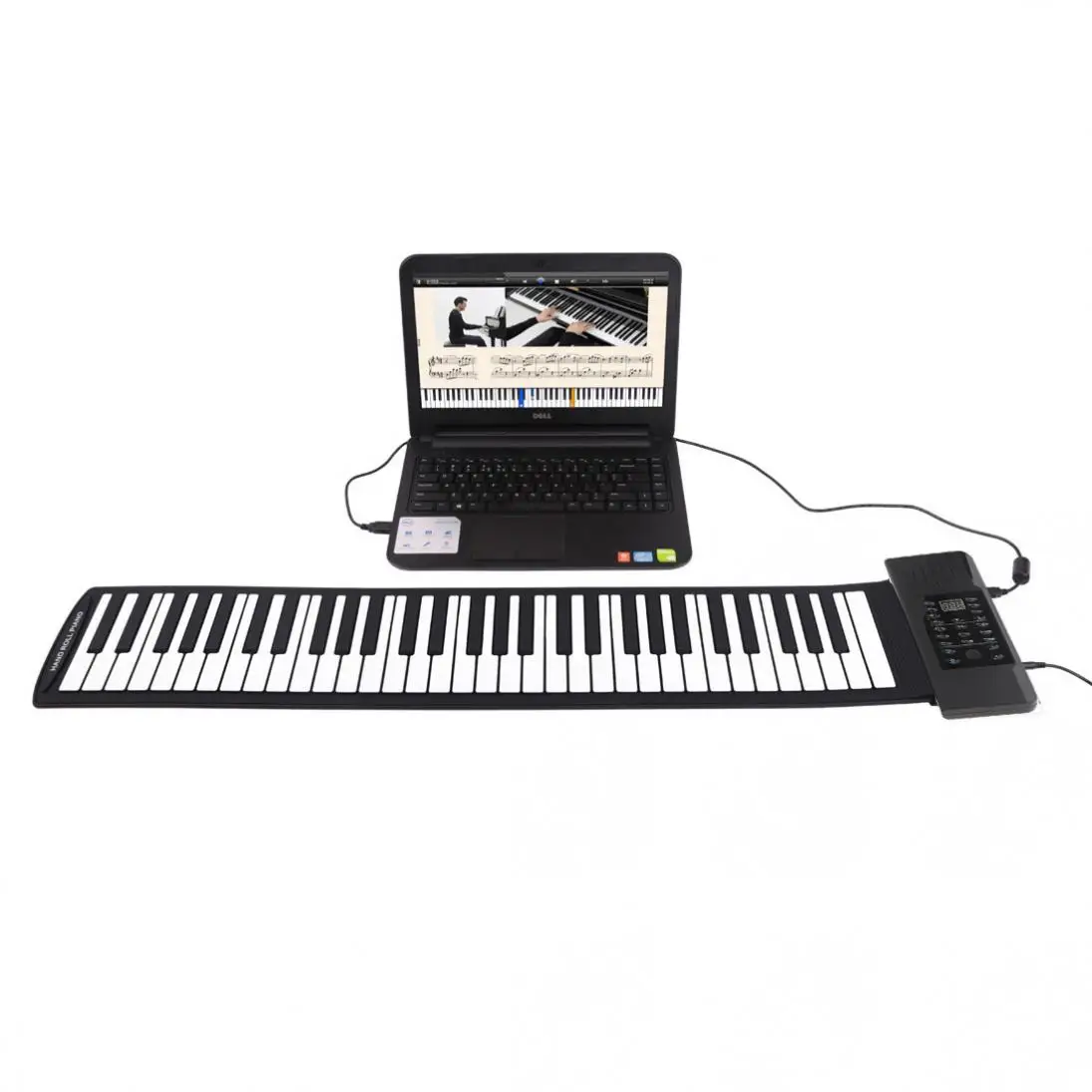 

Flexible Keyboard 61 Keys USB MIDI Output Roll Up Piano Rechargeable Electronic Portable SiliconeOrgan Built-in Speaker
